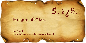 Sutyor Ákos névjegykártya